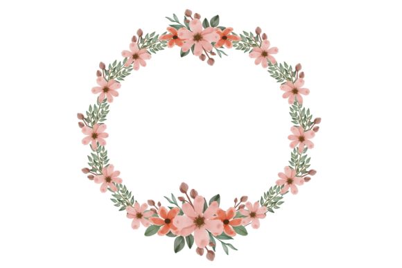 Circle Frame with Orange Flower Border: A Versatile Design for Modern Creatives