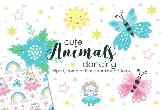 Cute Animals Dancing Collection: A Sweet Vector Set