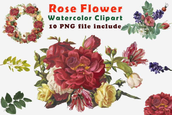Discover the Beauty of Digital Clipart Watercolor Flower Design
