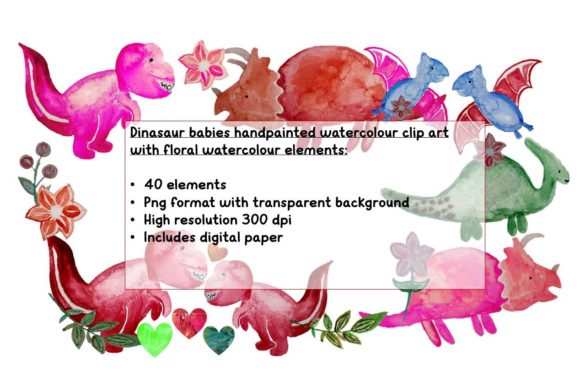 Discover the Charm of Dinosaur Clipart with Wreath and Flower