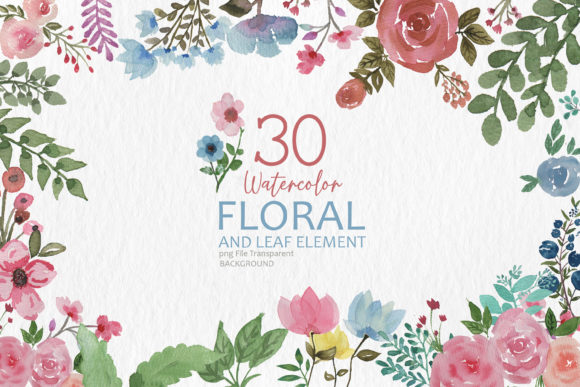 Enhance Your Creative Projects with Flower and Leaf Watercolor Clip Arts PNG