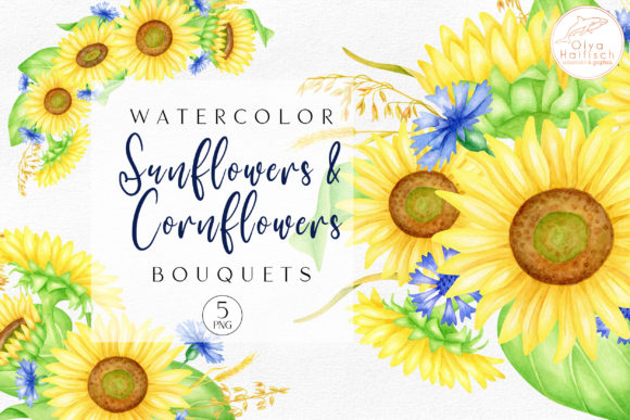 Explore the Beauty of Sunflower Bouquets Watercolor Cliparts