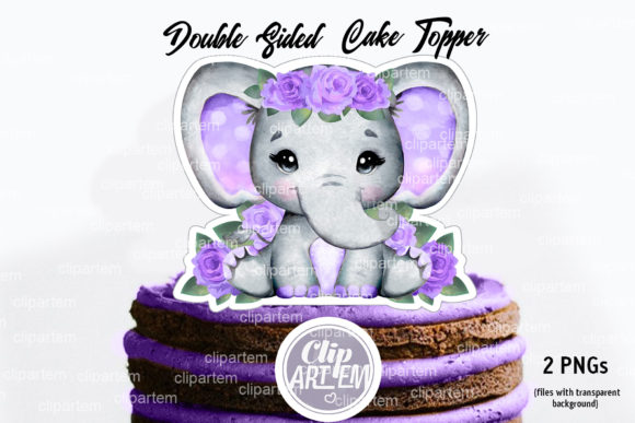Exploring the Versatility of Purple Elephant Cake Topper 2 Sided PNG