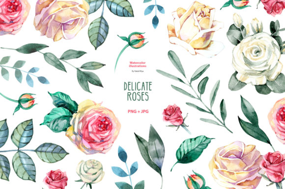 Exploring the Versatility of Watercolor Delicate Roses Cliparts