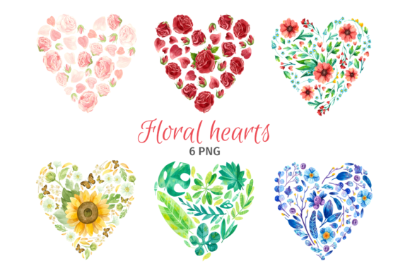 Flower Hearts PNG Clipart for Valentine's Day