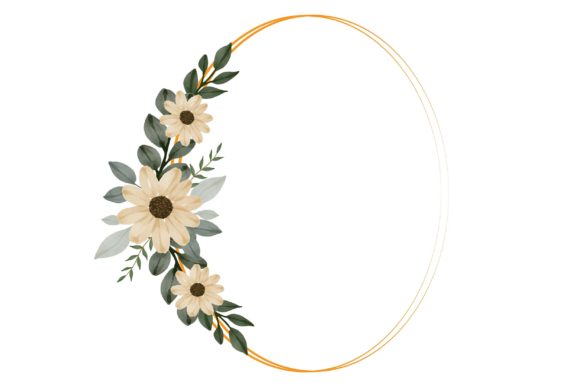 Geometric Frame with Yellow Bouquet