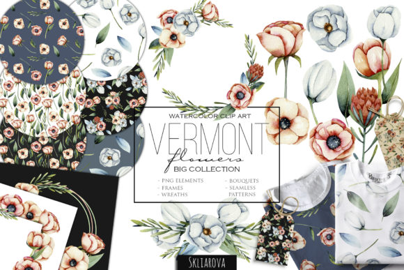 Strategic Use of Vermont Flowers Watercolor Collection for Enhanced Creativity and Branding