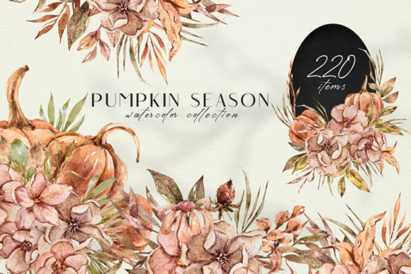 Watercolor Thanksgiving Clipart Set
